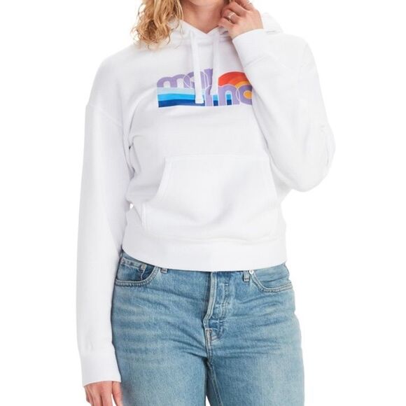 Marmot Women's Oceanside Graphic-Print Hoodie - White Size M - Picture 1 of 3